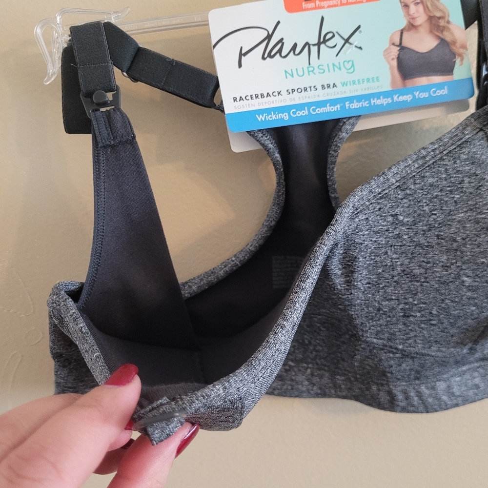 4/$15 SALE Playtex | Nursing Pregnancy Sports Bra Racerback Wireless  X-small - Picture 4 of 7